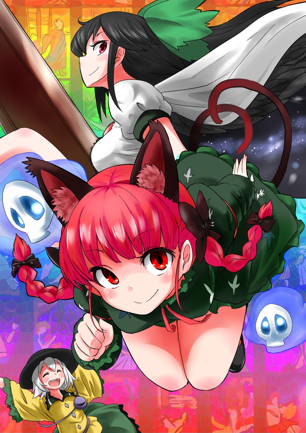 animal_ears kaenbyou_rin kagachan komeiji_koishi nekomimi reiuji_utsuho touhou