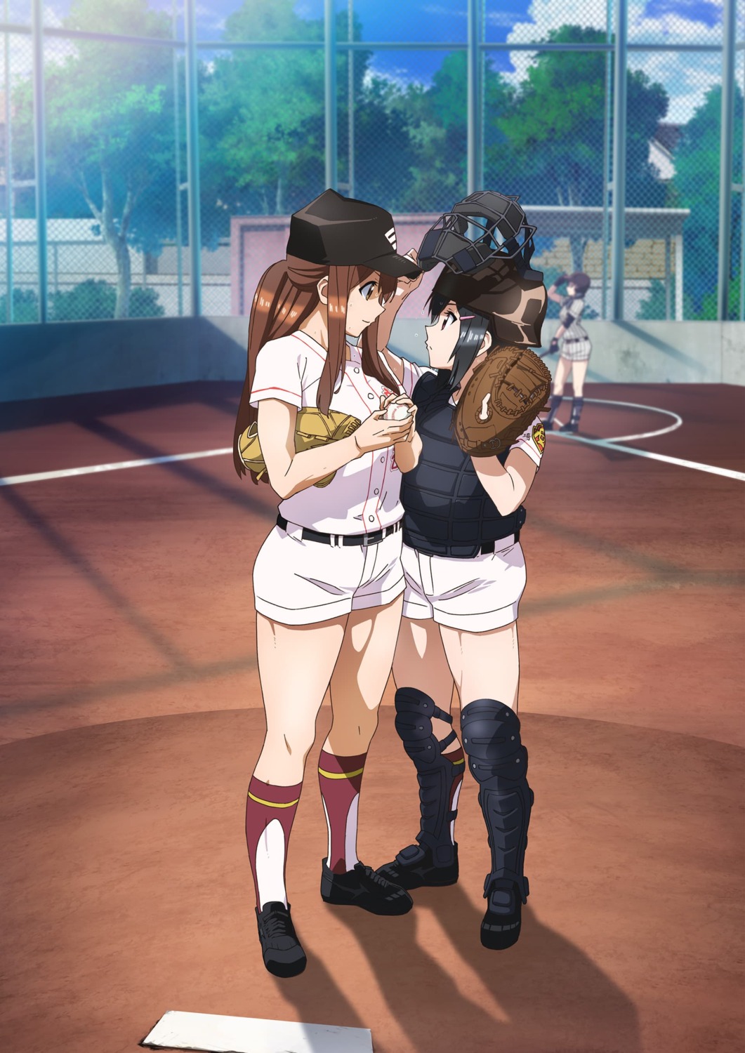 armor baseball tagme takeda_yomi tamayomi uniform yamazaki_tamaki yuri