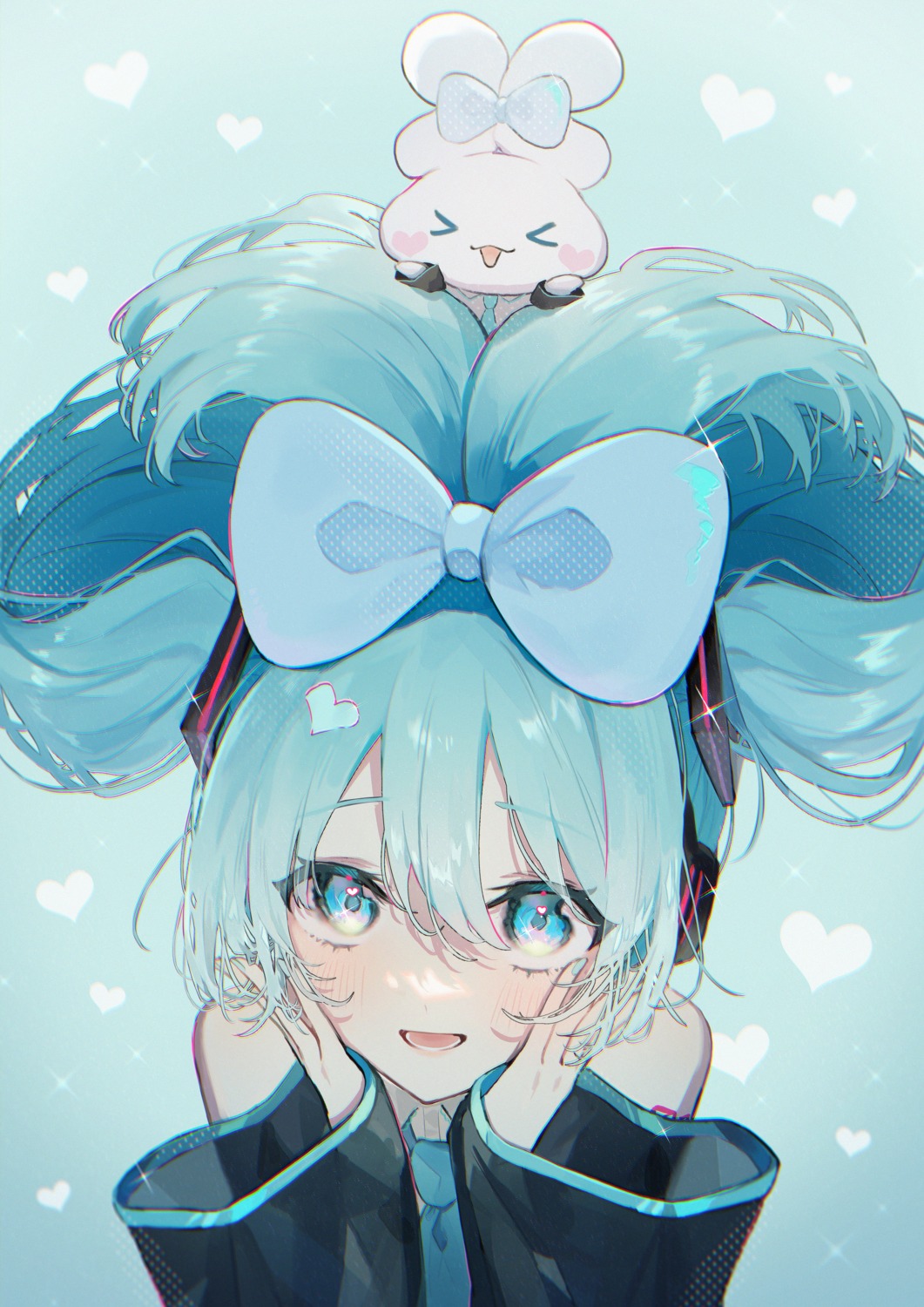 cinnamiku cinnamoroll crossover hatsune_miku headphones necojishi sanrio tattoo vocaloid