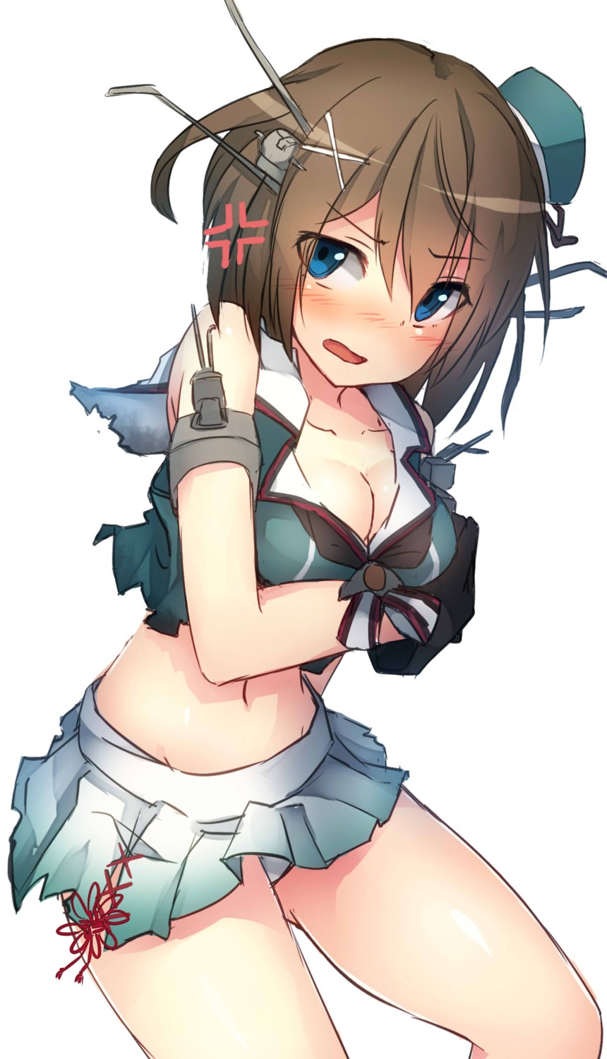 breast_hold cleavage kantai_collection maya_(kancolle) metindone pantsu torn_clothes