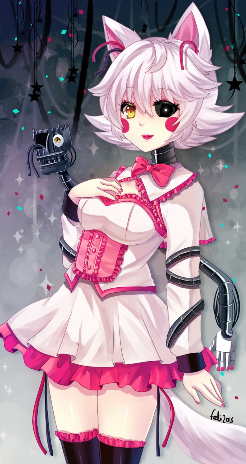 animal_ears felicia-val five_nights_at_freddy's heterochromia mangle thighhighs