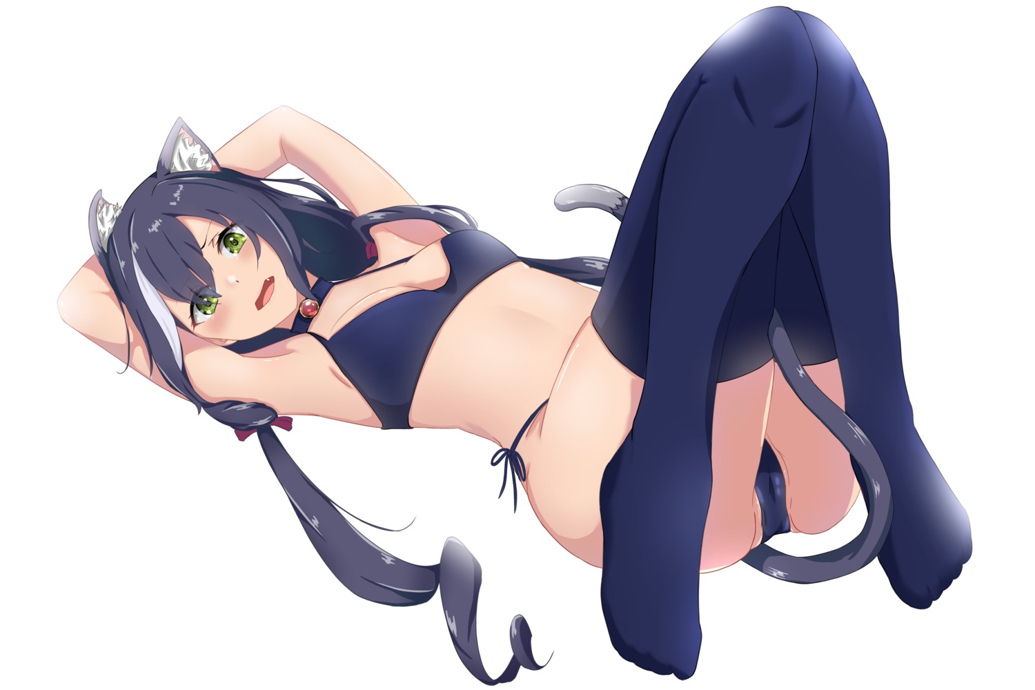 animal_ears bikini cameltoe feet karyl_(princess_connect) nekomimi orionstar princess_connect princess_connect!_re:dive swimsuits tail thighhighs