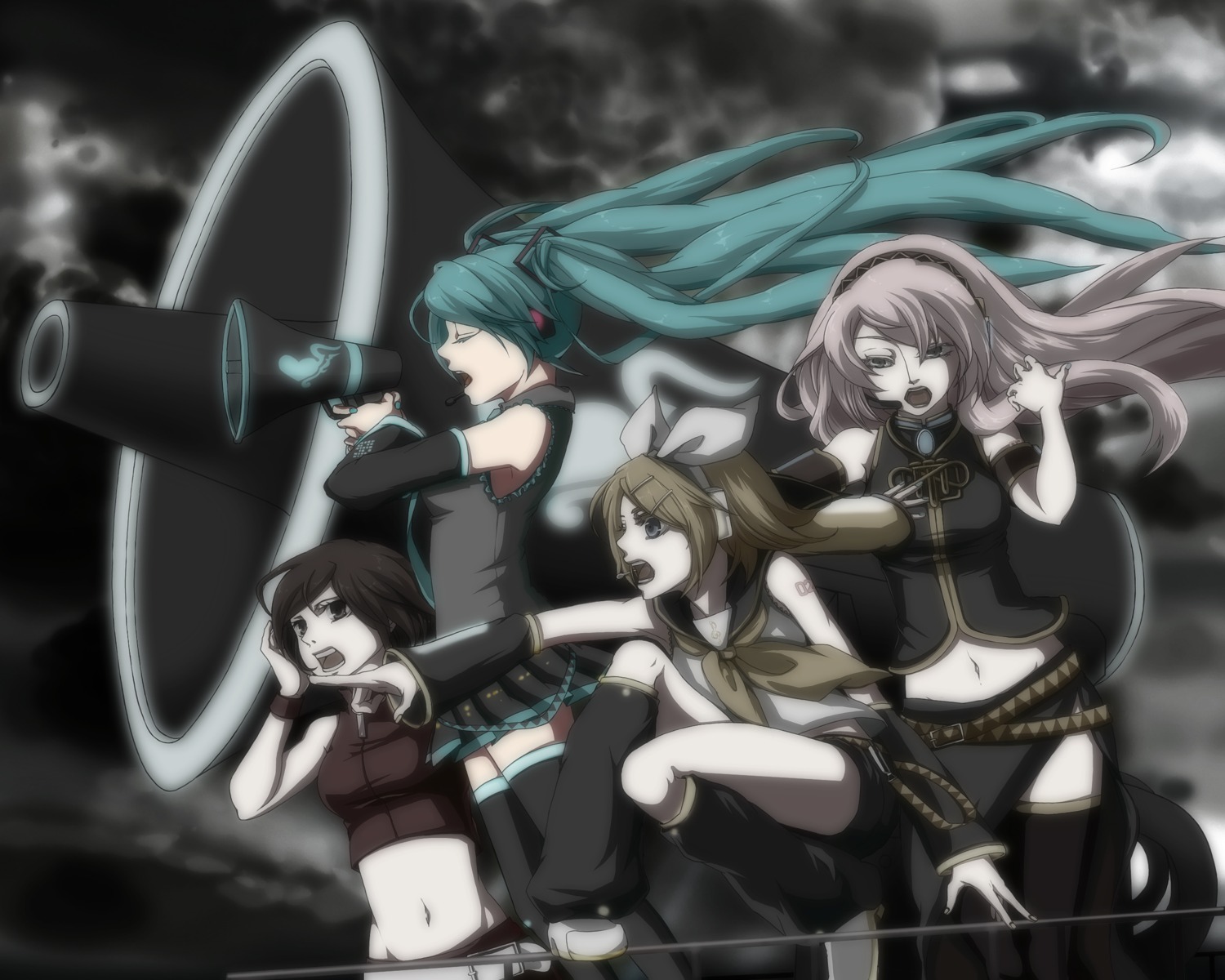 hatsune_miku kagamine_rin koi_wa_sensou_(vocaloid) megurine_luka meiko rinko vocaloid