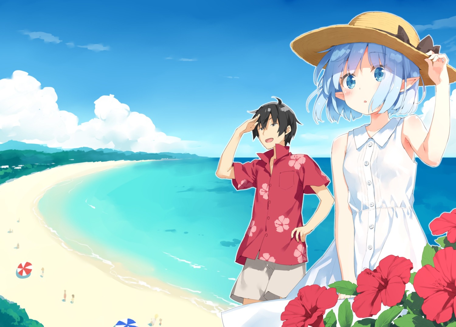 dress free_life_isekai_nandemoya_funtouki kani_biimu pointy_ears summer_dress