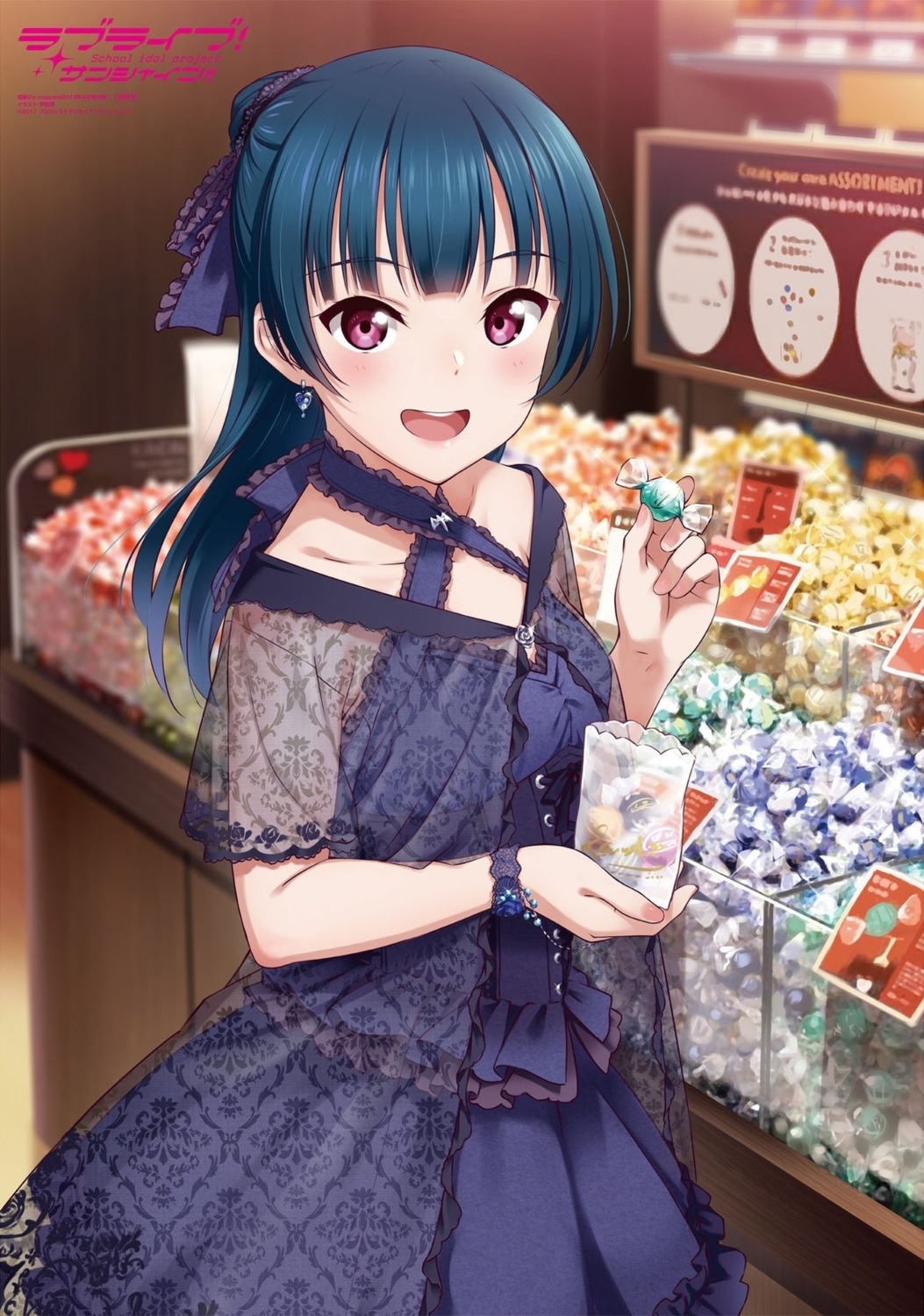 dress inou_shin love_live!_sunshine!! see_through tsushima_yoshiko