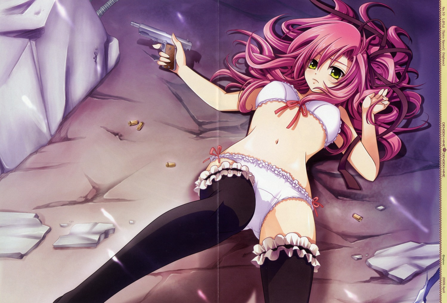 bra crease garter gun highsox mikanagi_marika pantsu shimachiyo spicy_spycy! thighhighs