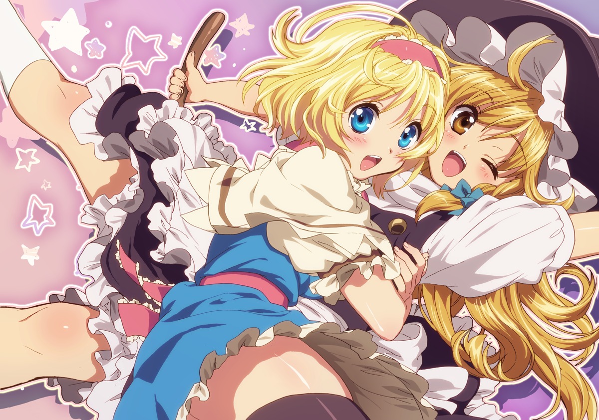 alice_margatroid kirisame_marisa thighhighs touhou yamamoto_yumiko