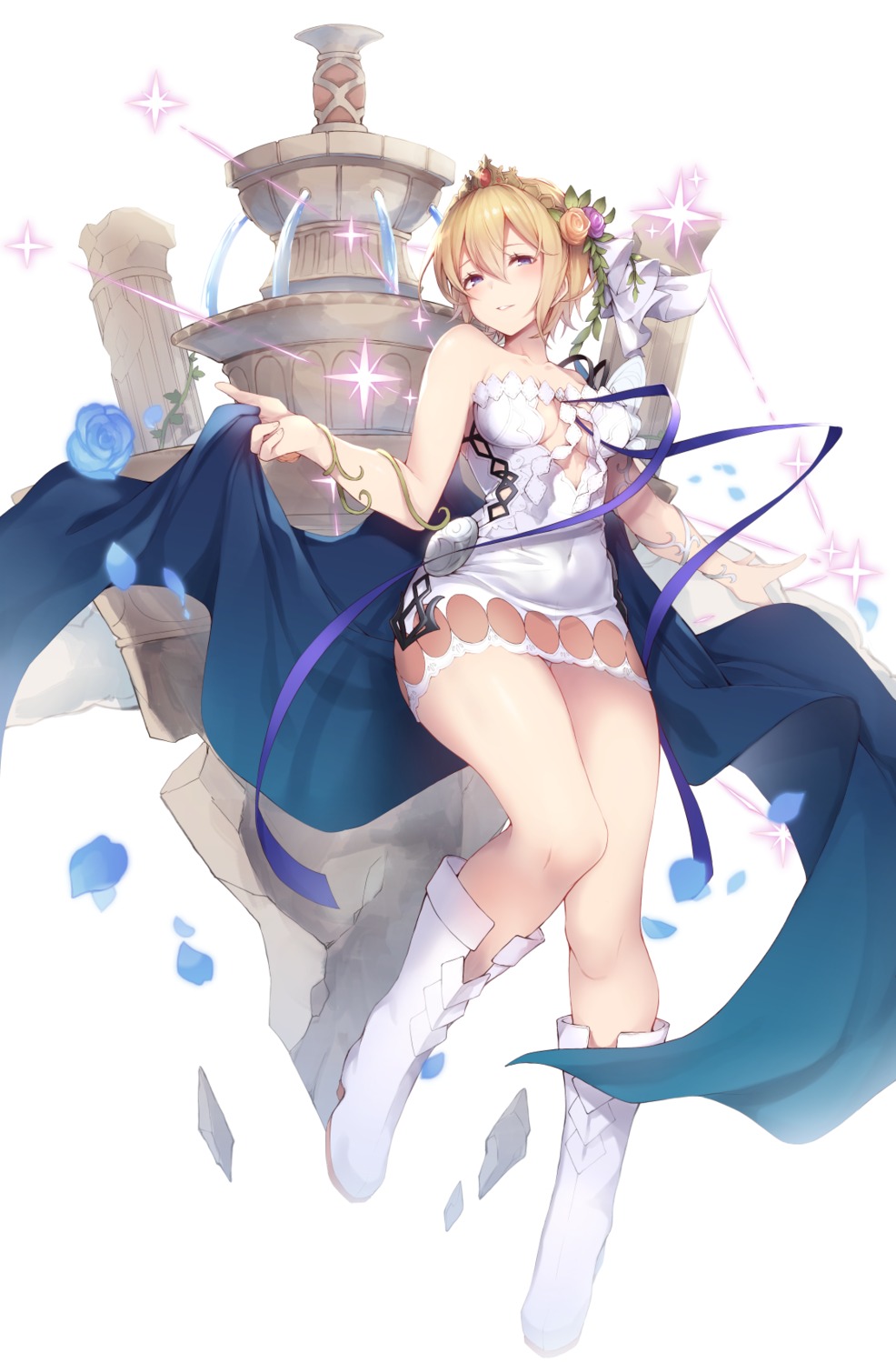 cleavage dress europa_(granblue_fantasy) granblue_fantasy heels nanahara_fuyuki no_bra pantsu