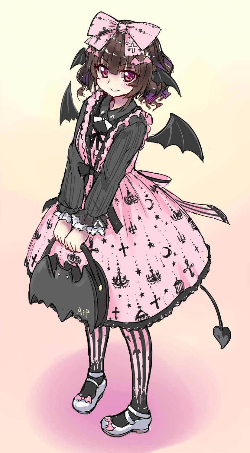 abyss_of_parliament dress gothic_lolita lolita_fashion pantyhose tail wings