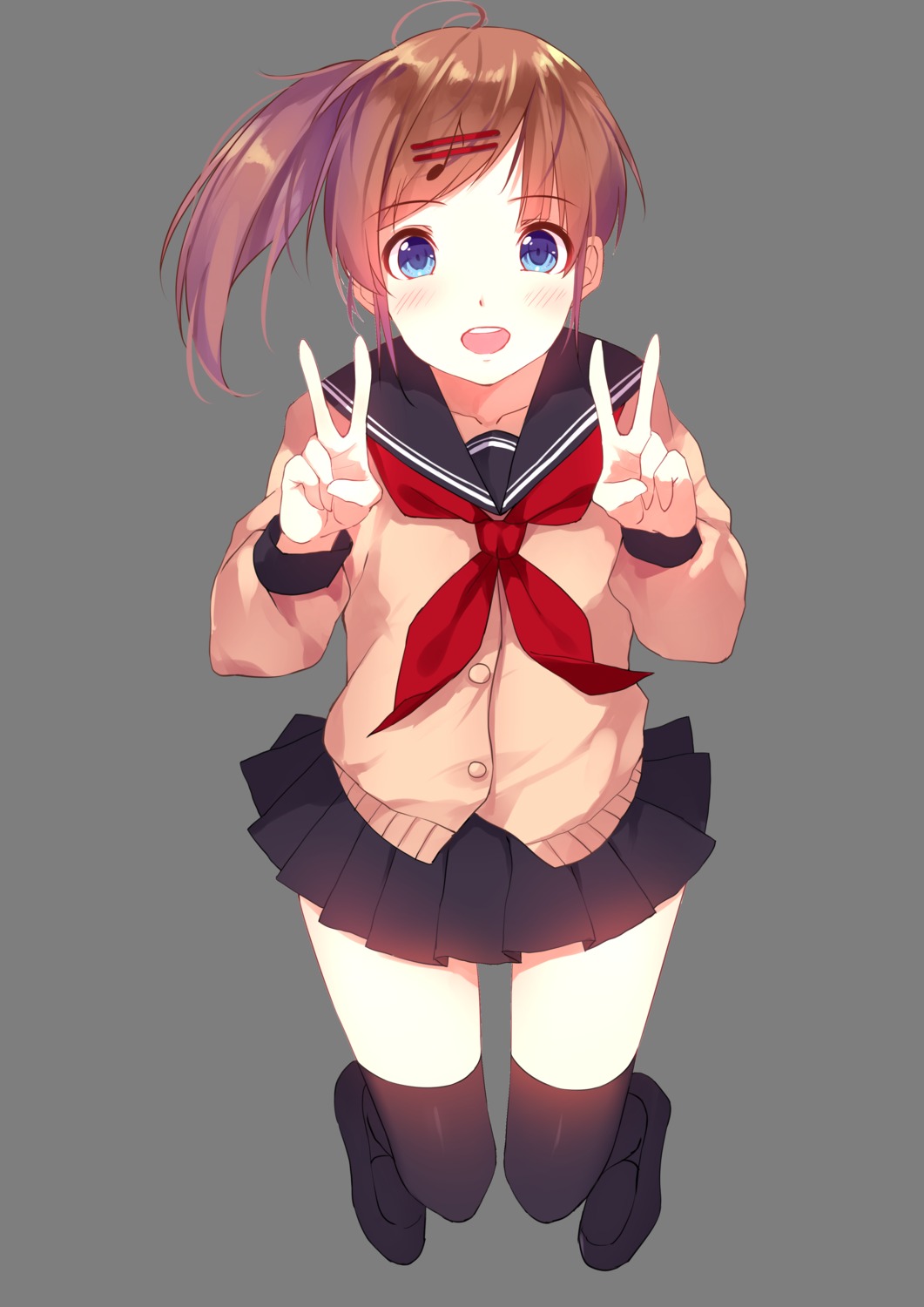 caidychen diversity_promotions seifuku sweater thighhighs transparent_png yuzuru_(diversity)