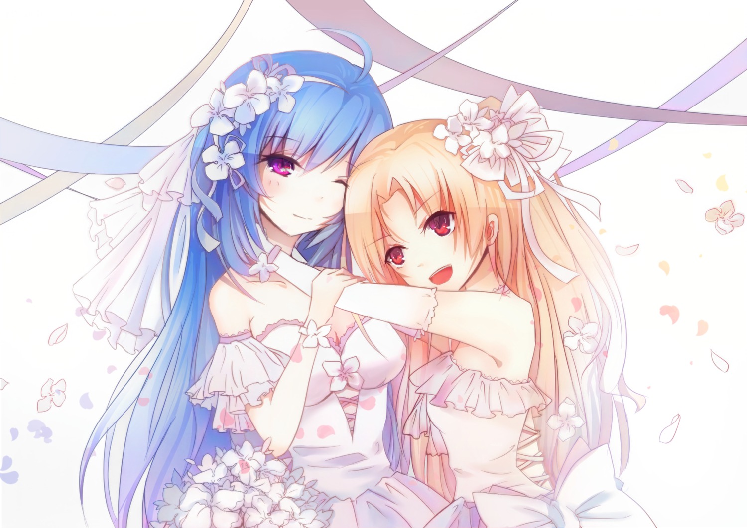 azur_lane cleavage cleveland_(azur_lane) dress helena_(azur_lane) ionic_crystal wedding_dress