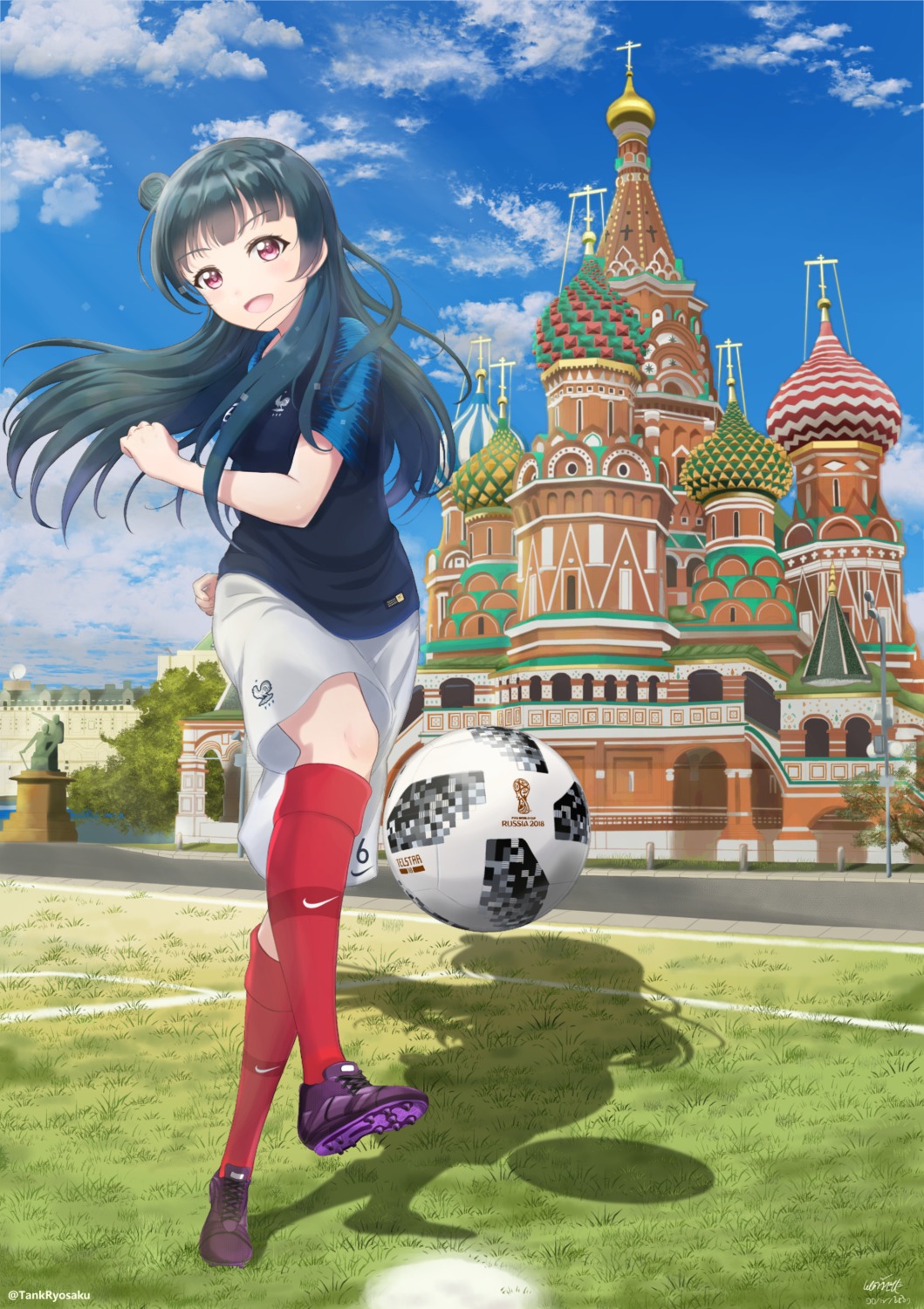 love_live!_sunshine!! soccer tank_ryousaku tsushima_yoshiko uniform