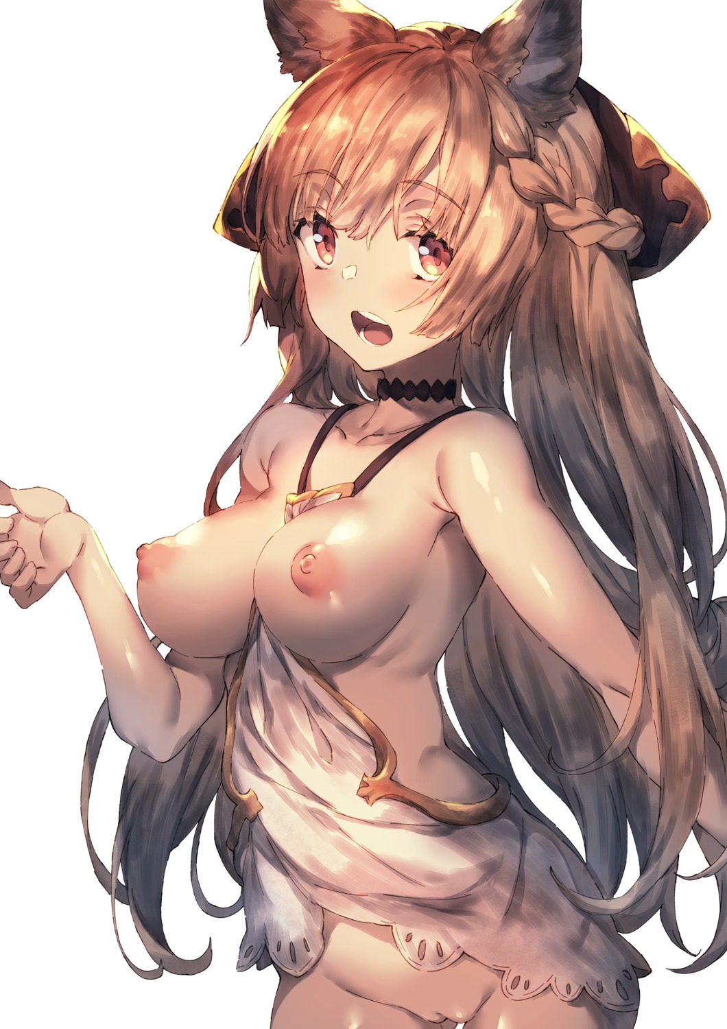 animal_ears bottomless breasts granblue_fantasy nipples no_bra pussy redcomet uncensored yuisis_(granblue_fantasy)