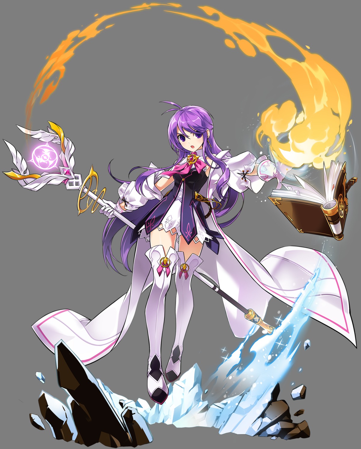 elsword aisha (elsword) dress tagme thighhighs transparent png weapon ...