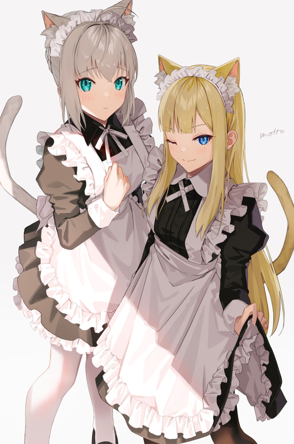 animal_ears gray_(fate) lord_el-melloi_ii-sei_no_jikenbo maid mocha_(mokaapolka) nekomimi reines_el-melloi_archisorte skirt_lift tail