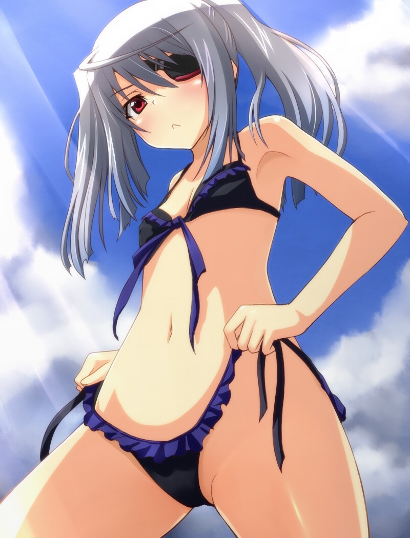 bikini eyepatch infinite_stratos laura_bodewig negija swimsuits