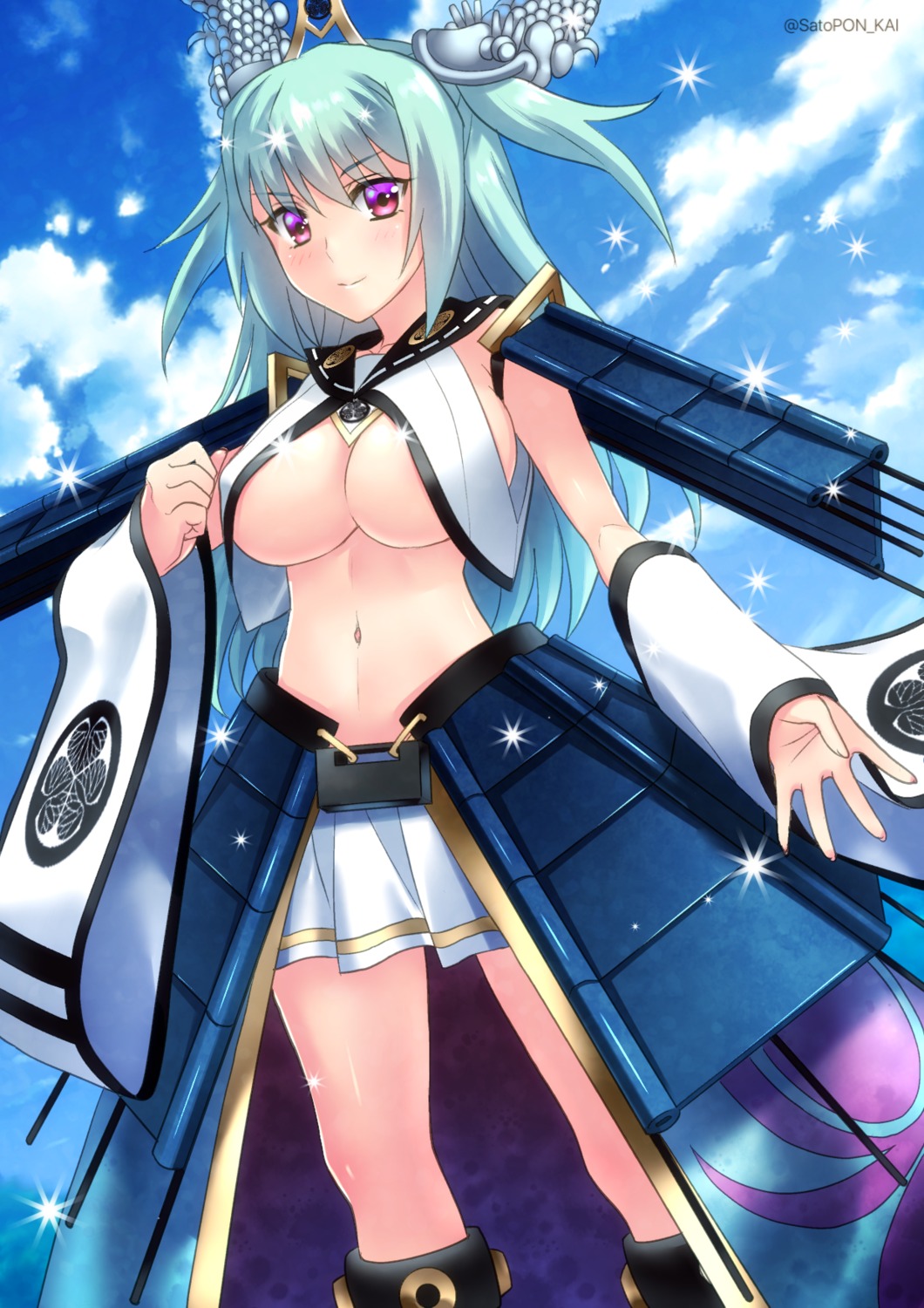 armor cleavage nagoyajo no_bra oshiro_project sato-pon underboob