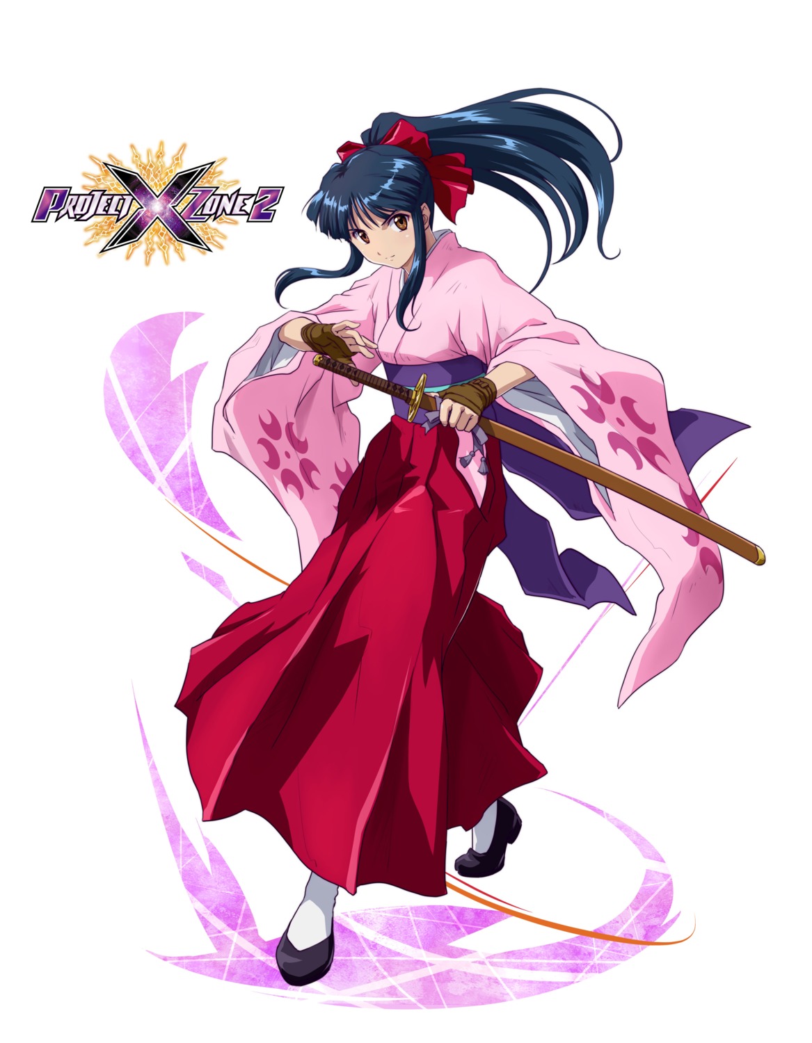 japanese_clothes project_x_zone sakura_taisen shinguuji_sakura sword