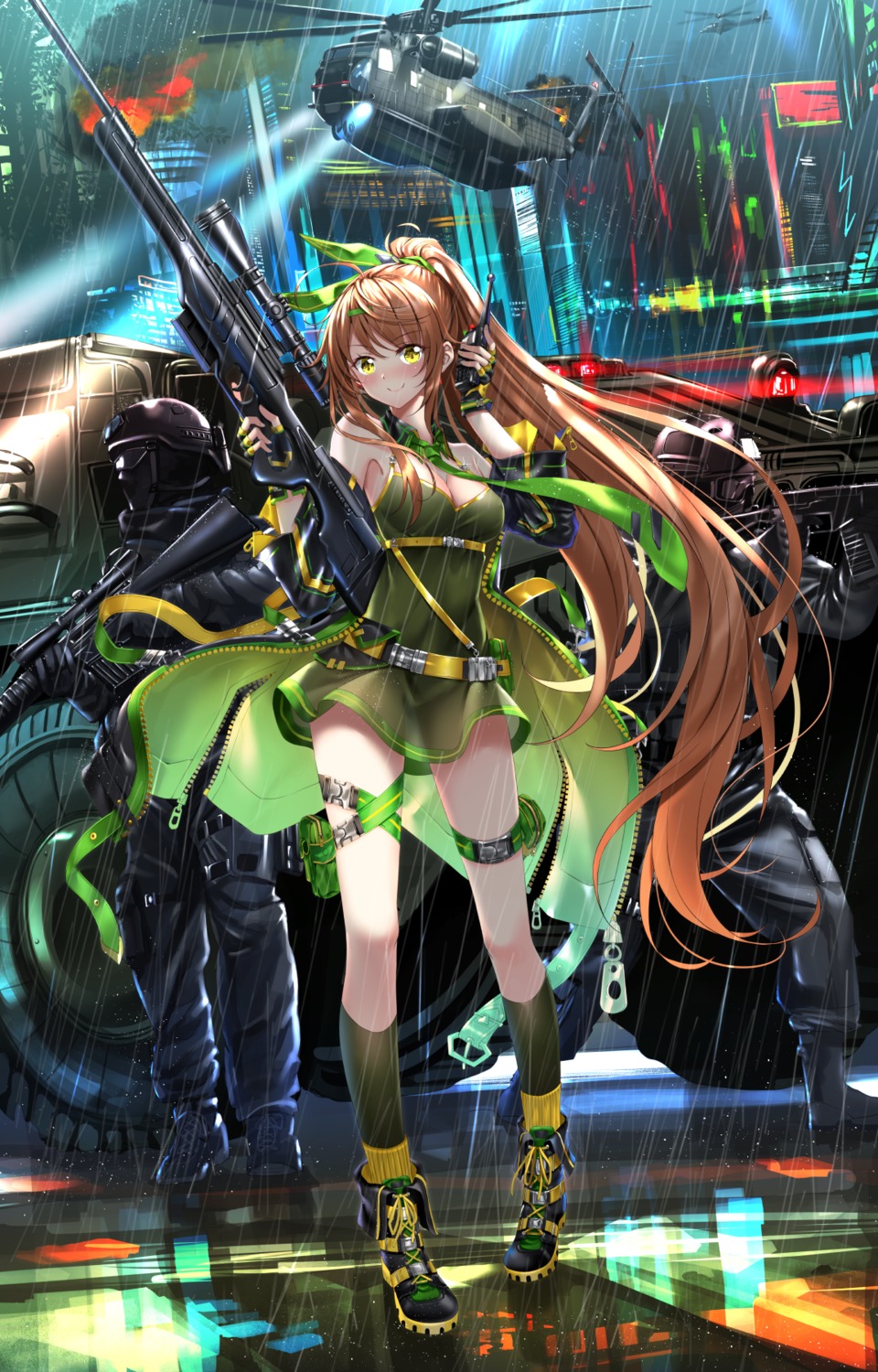 cleavage dress garter gun knives_out see_through swordsouls