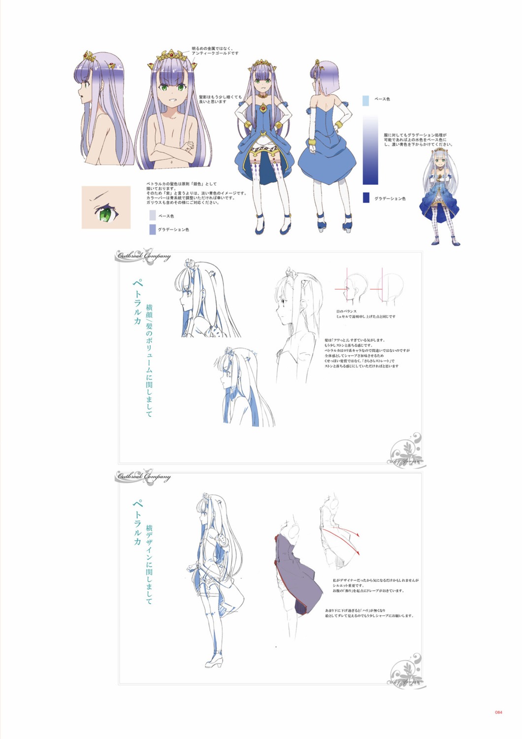character_design digital_version dress heels naked outbreak_company sketch thighhighs yuugen