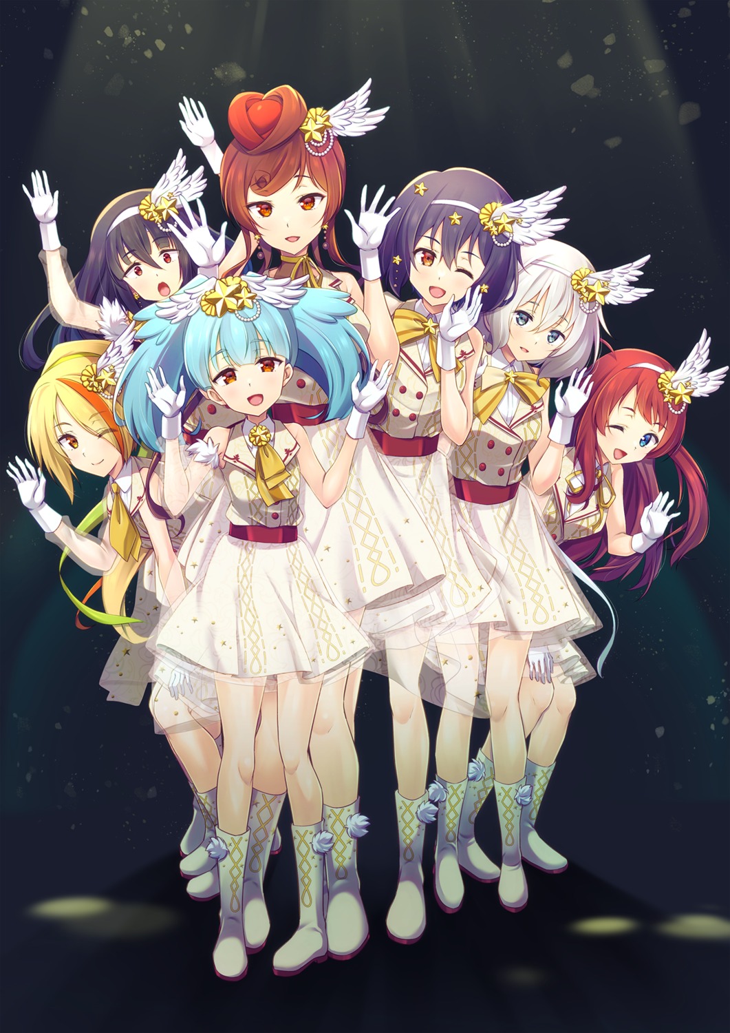 hoshikawa_lily konno_junko minamoto_sakura mizuno_ai nikaido_saki see_through tagme trap uniform yamada_tae yuugiri_(zombieland_saga) zombieland_saga