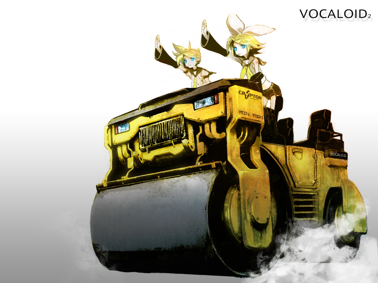 huke kagamine_len kagamine_rin vocaloid wallpaper