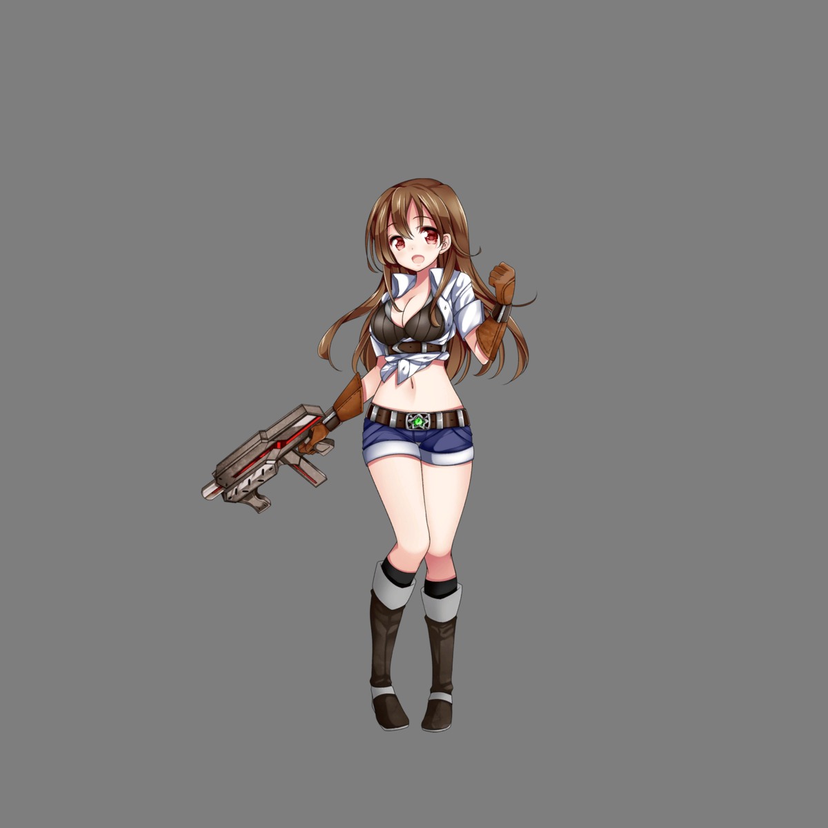 cleavage gun hoshi_no_girls_odyssey open_shirt transparent_png