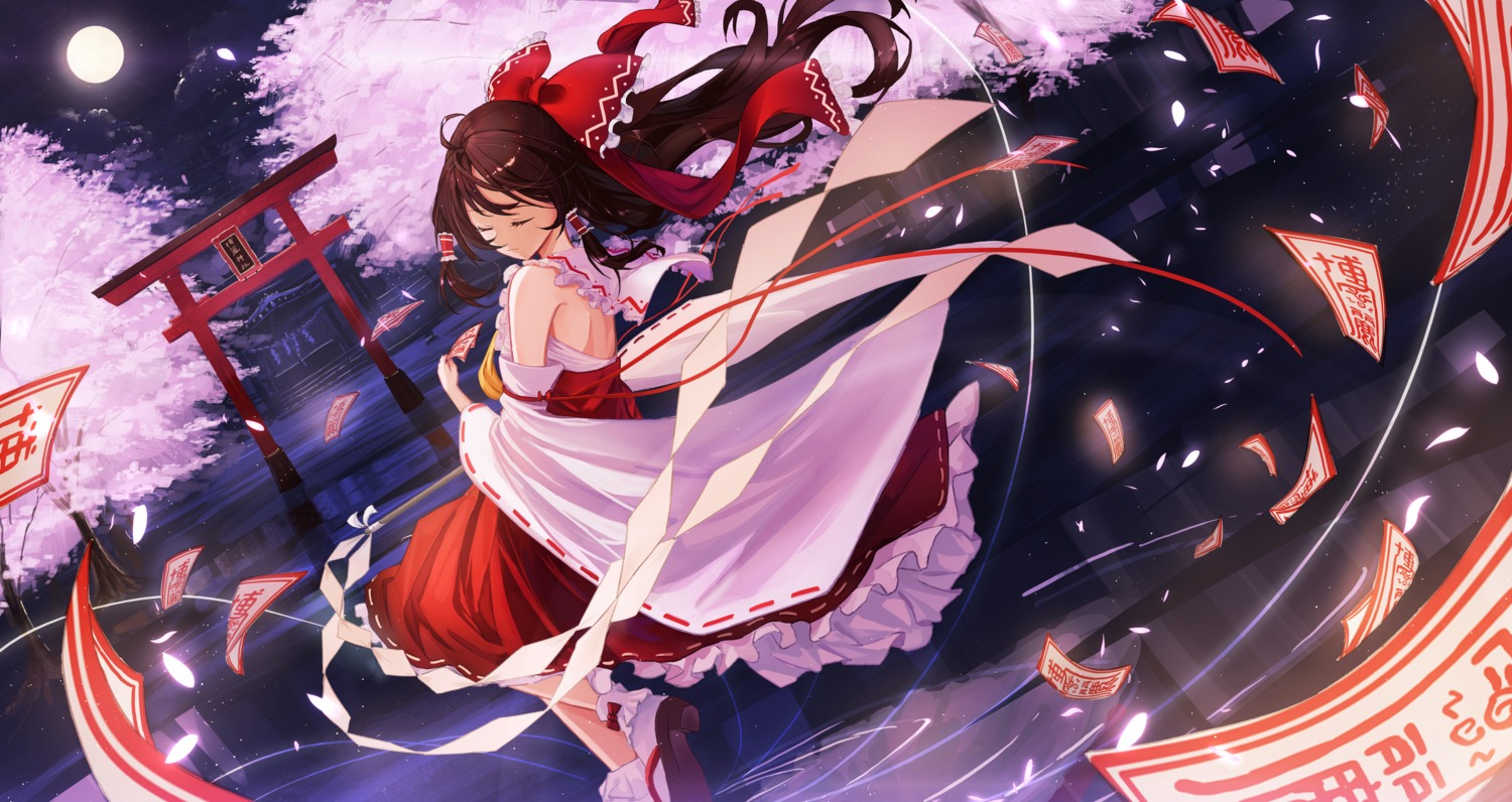 dejio hakurei_reimu miko no_bra skirt_lift touhou