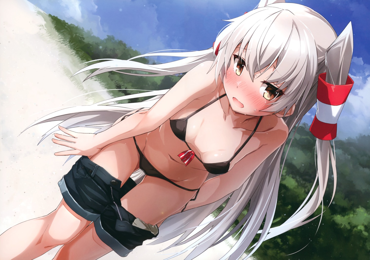 amatsukaze_(kancolle) bikini kantai_collection swimsuits takanashi_kei_(hitsujikan) undressing