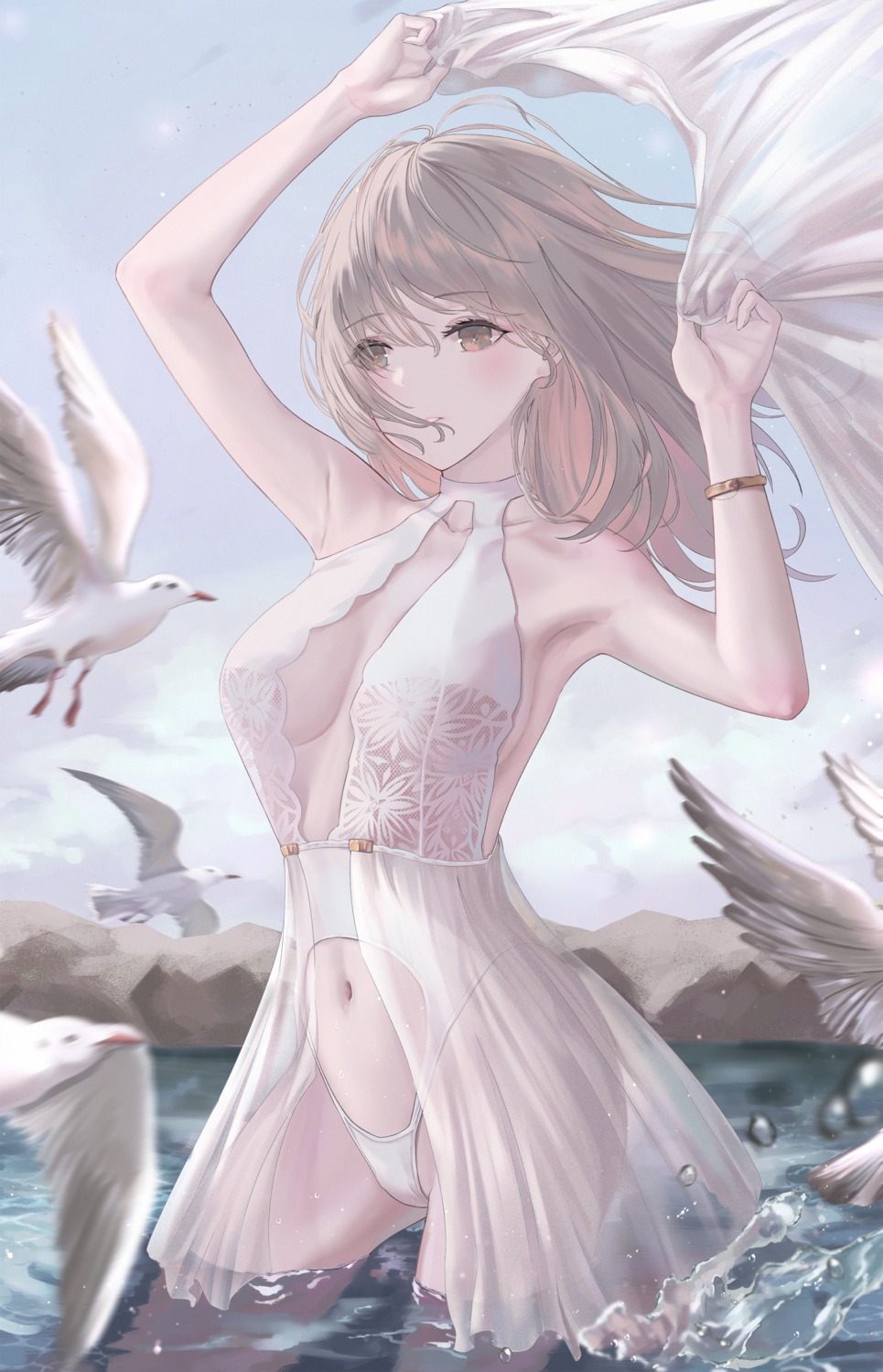 artist_revision see_through swimsuits tooku0 wet