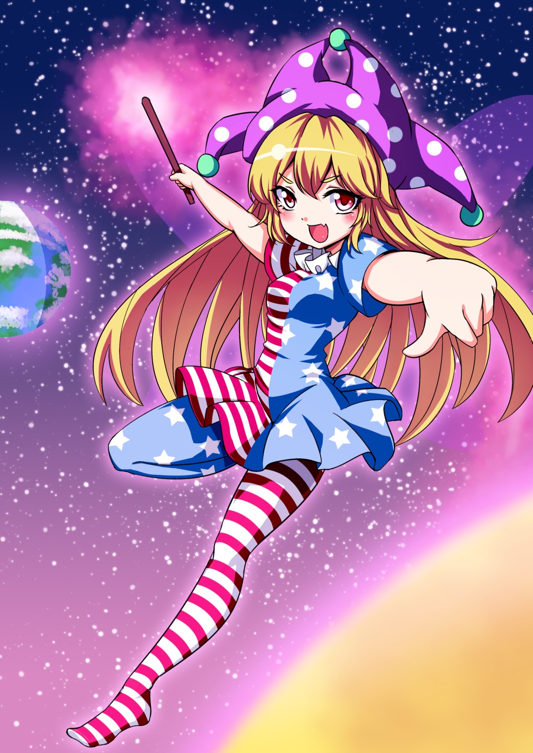 clownpiece dress koissa pantyhose touhou wings