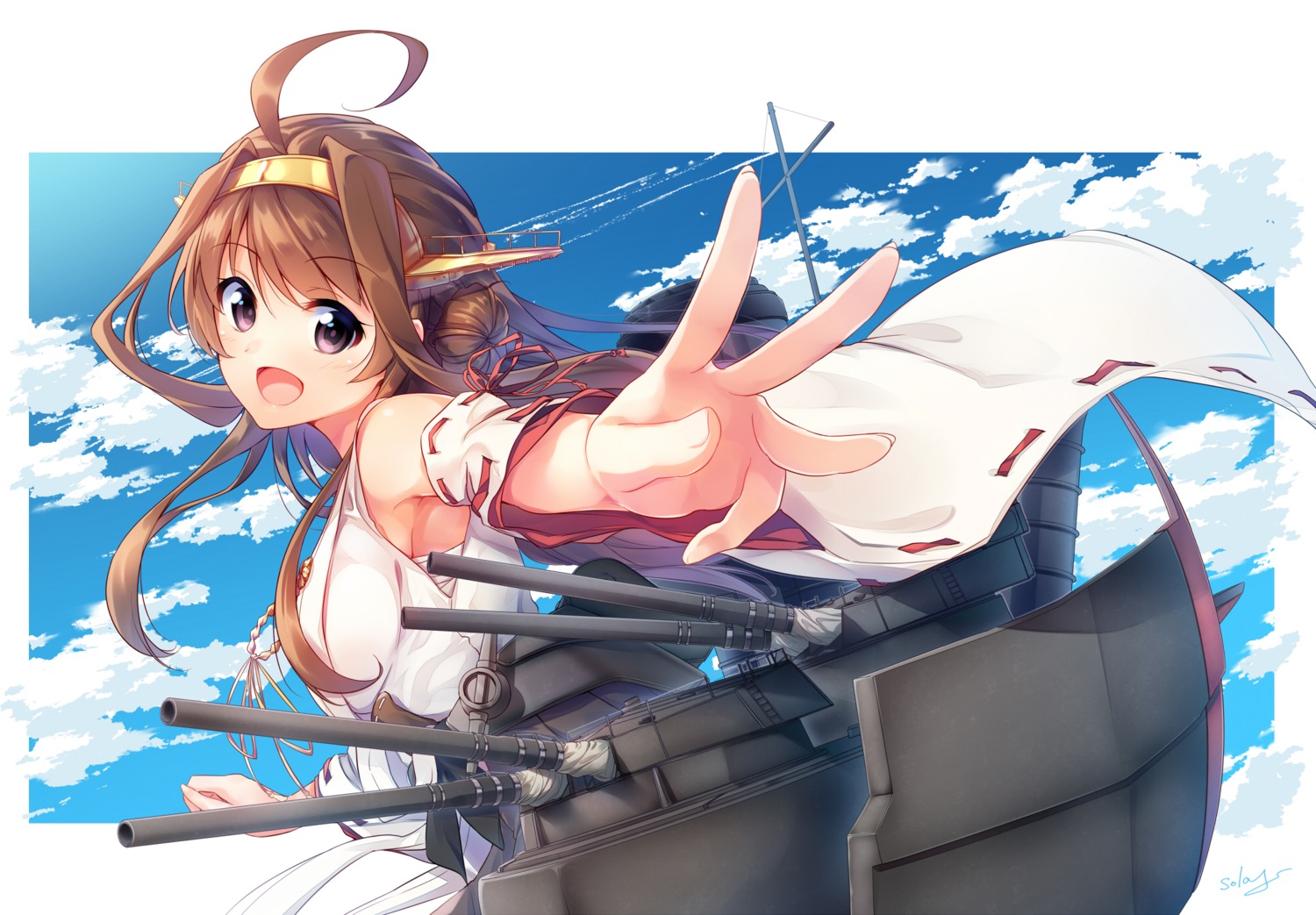 kantai_collection kongou_(kancolle) nijihashi_sora sarashi