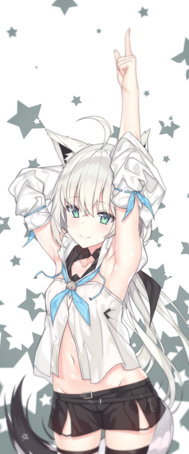 animal_ears hololive hololive_gamers jyt kitsune shirakami_fubuki tail thighhighs