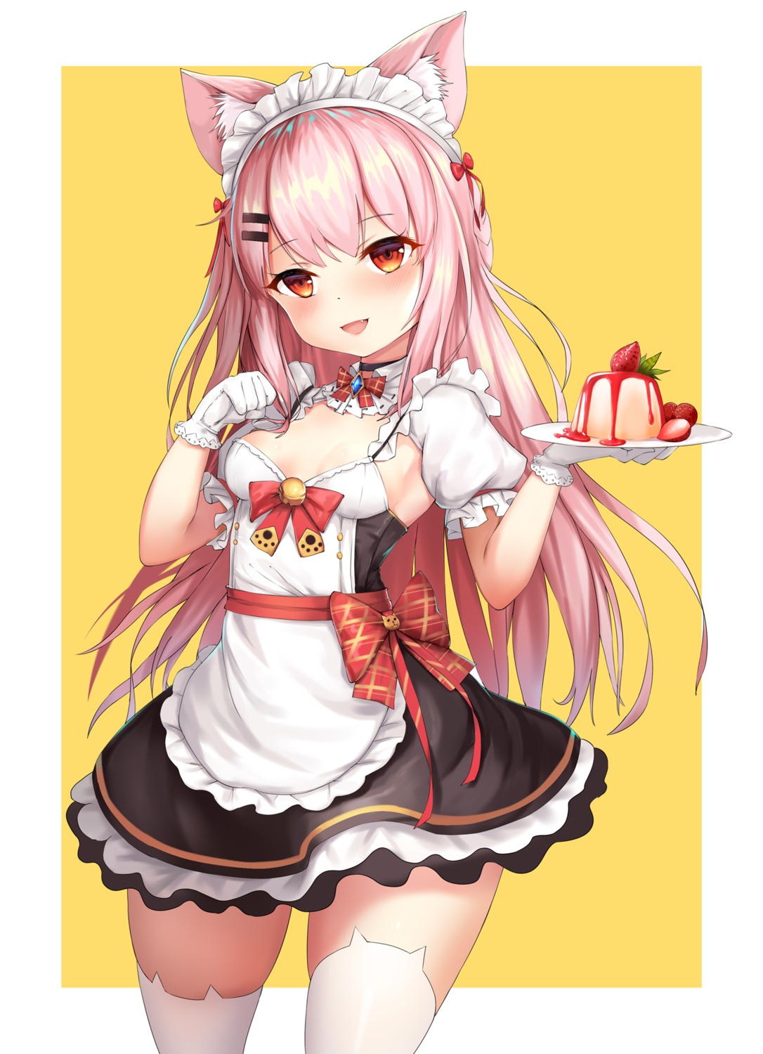 animal_ears cleavage gala_(16901040) maid nekomimi nekonogi_bell tail thighhighs