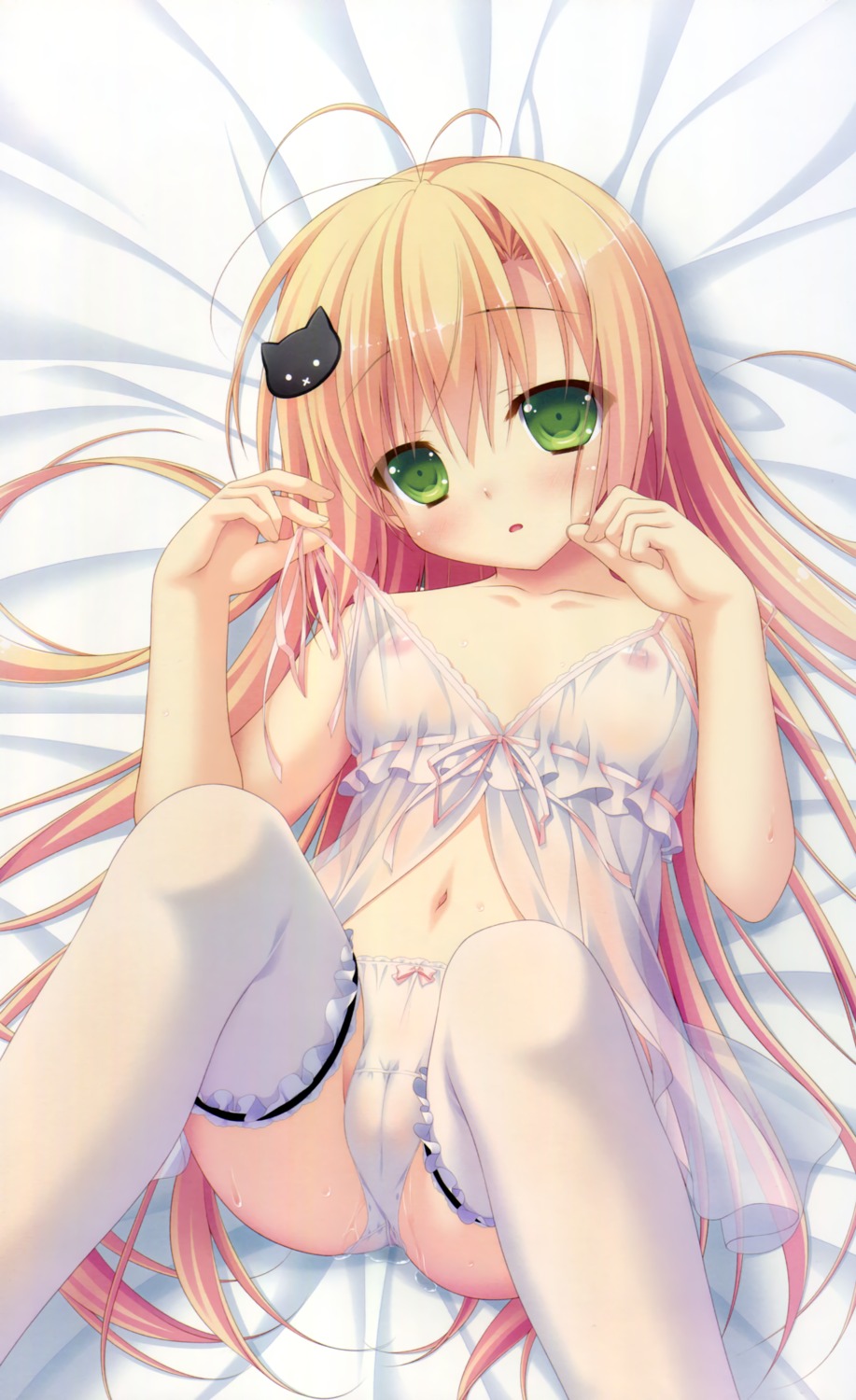 ayasaki_nanoka cameltoe chikotam hare_nochi_kitto_nanohana_biyori lingerie loli nipples pantsu parasol pussy_juice see_through thighhighs