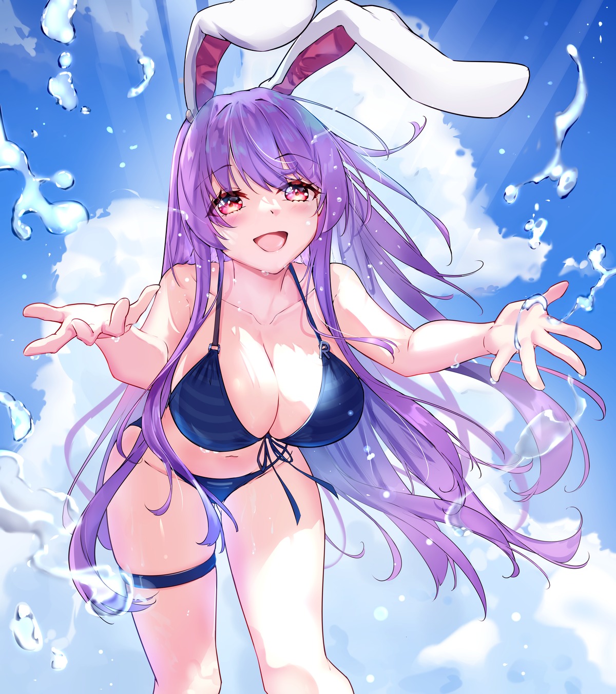 animal_ears bikini bunny_ears diving_penguin garter reisen_udongein_inaba swimsuits touhou