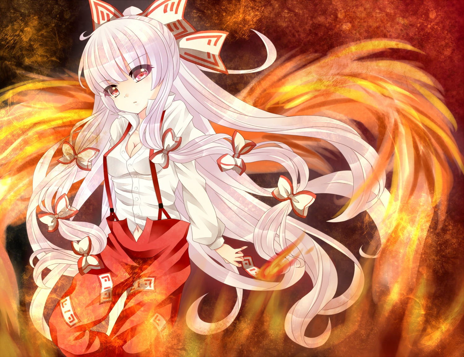 fujiwara_no_mokou ikeda_hazuki touhou