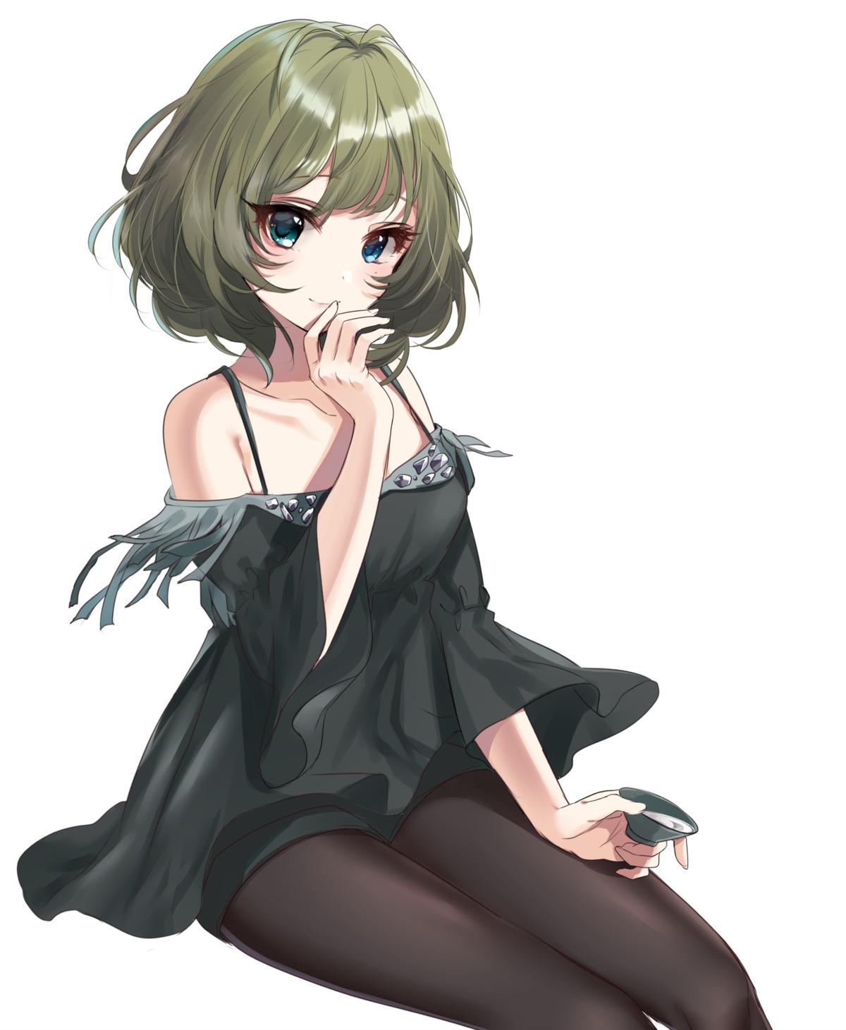 heterochromia misumi pantyhose sake takagaki_kaede the_idolm@ster the_idolm@ster_cinderella_girls