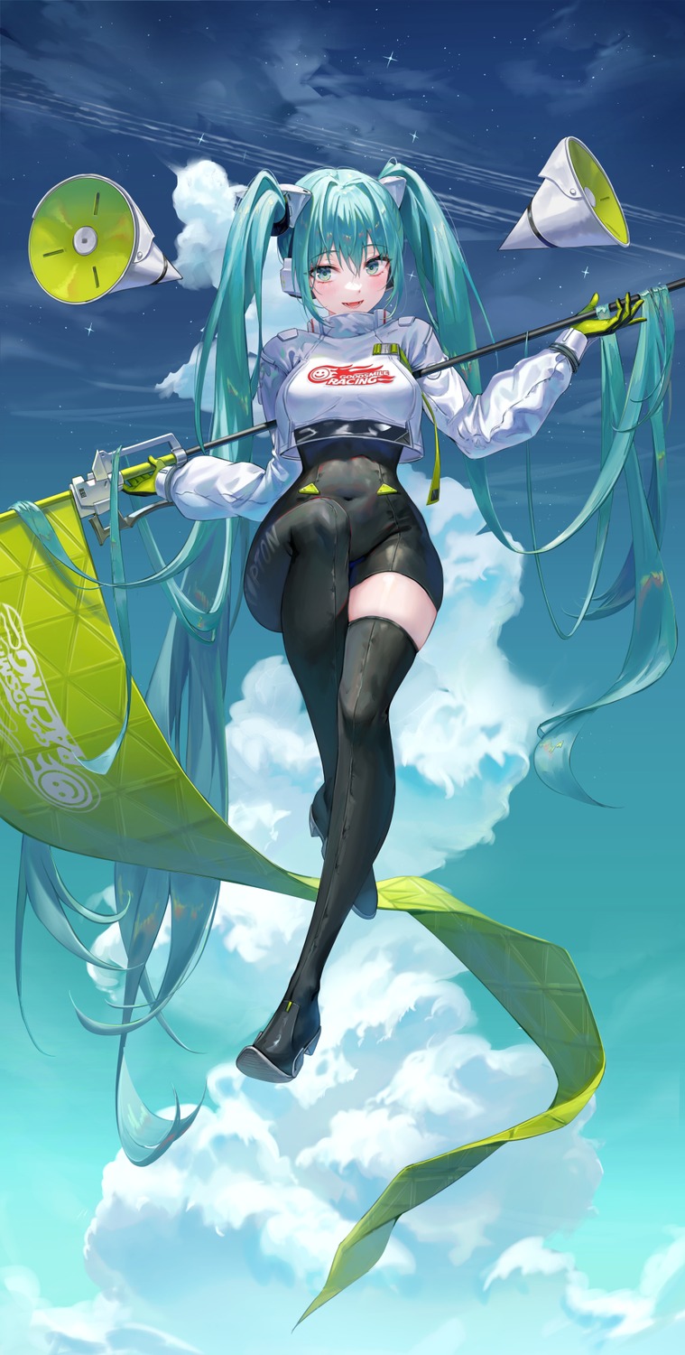 bodysuit goodsmile_racing hatsune_miku racing_miku thighhighs tokkyu vocaloid