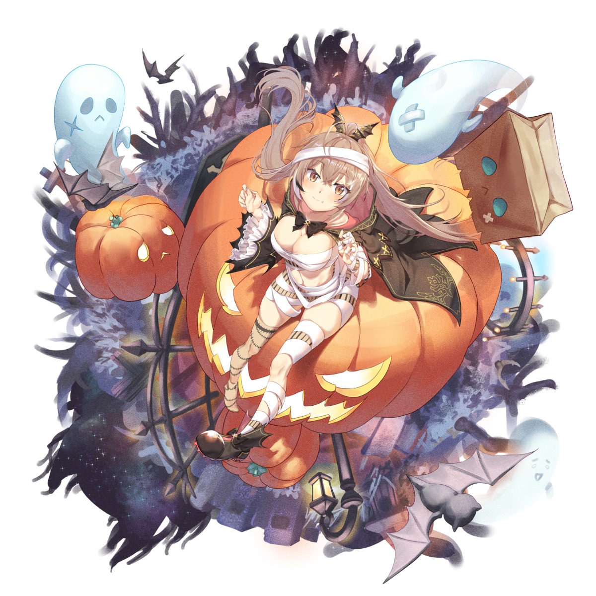 bandages bandaid halloween naked_ribbon thighhighs zonunoll