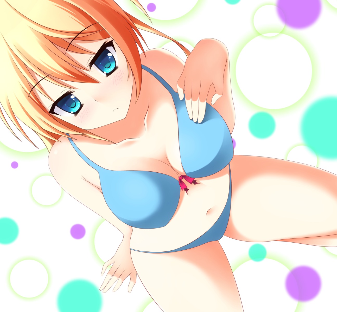 bikini cleavage kirisaki_chitoge midori_rin nisekoi swimsuits