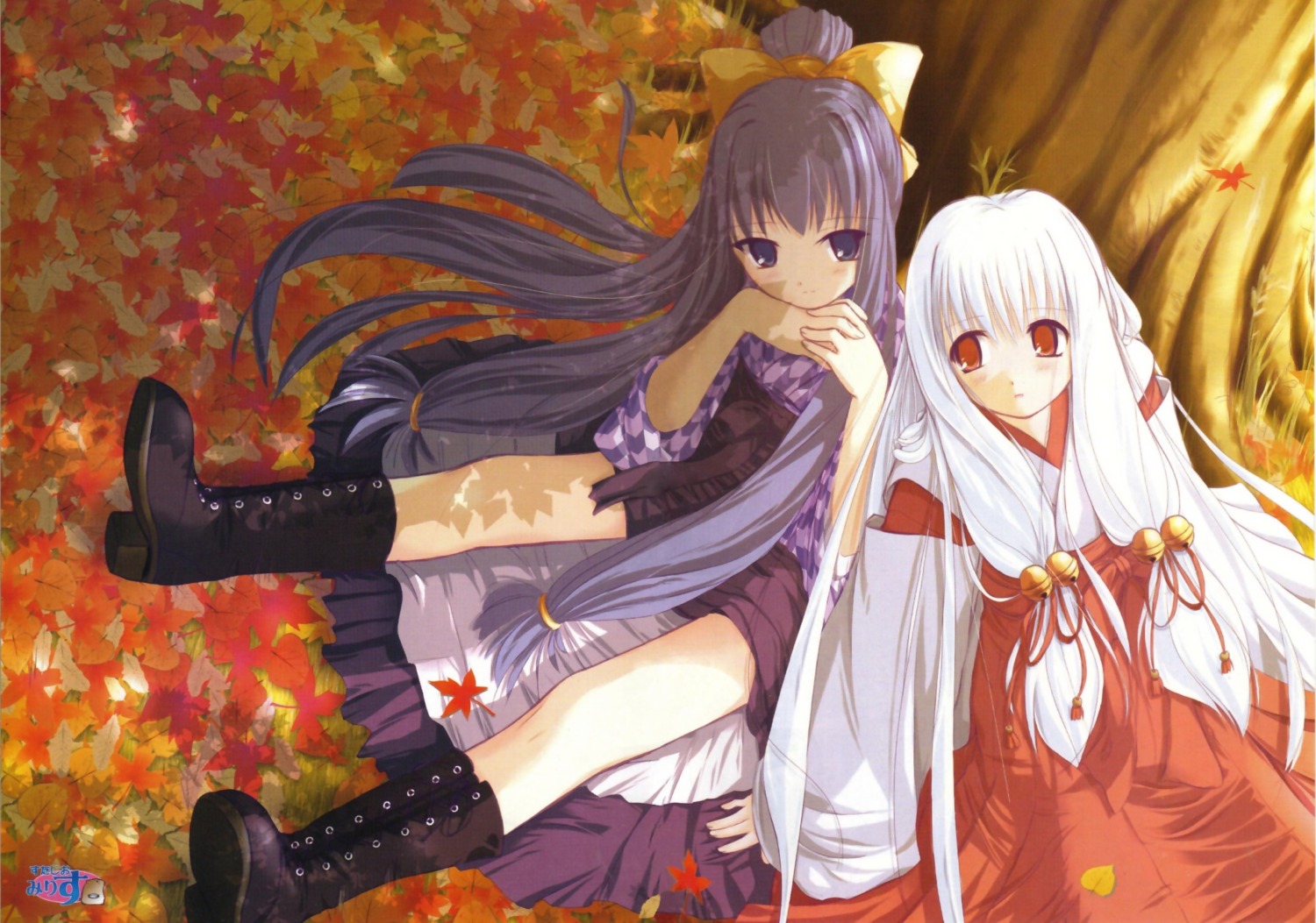 arima_mizuki arima_yuzu japanese_clothes miko nimura_yuuji studio_miris tsuki_kagerou