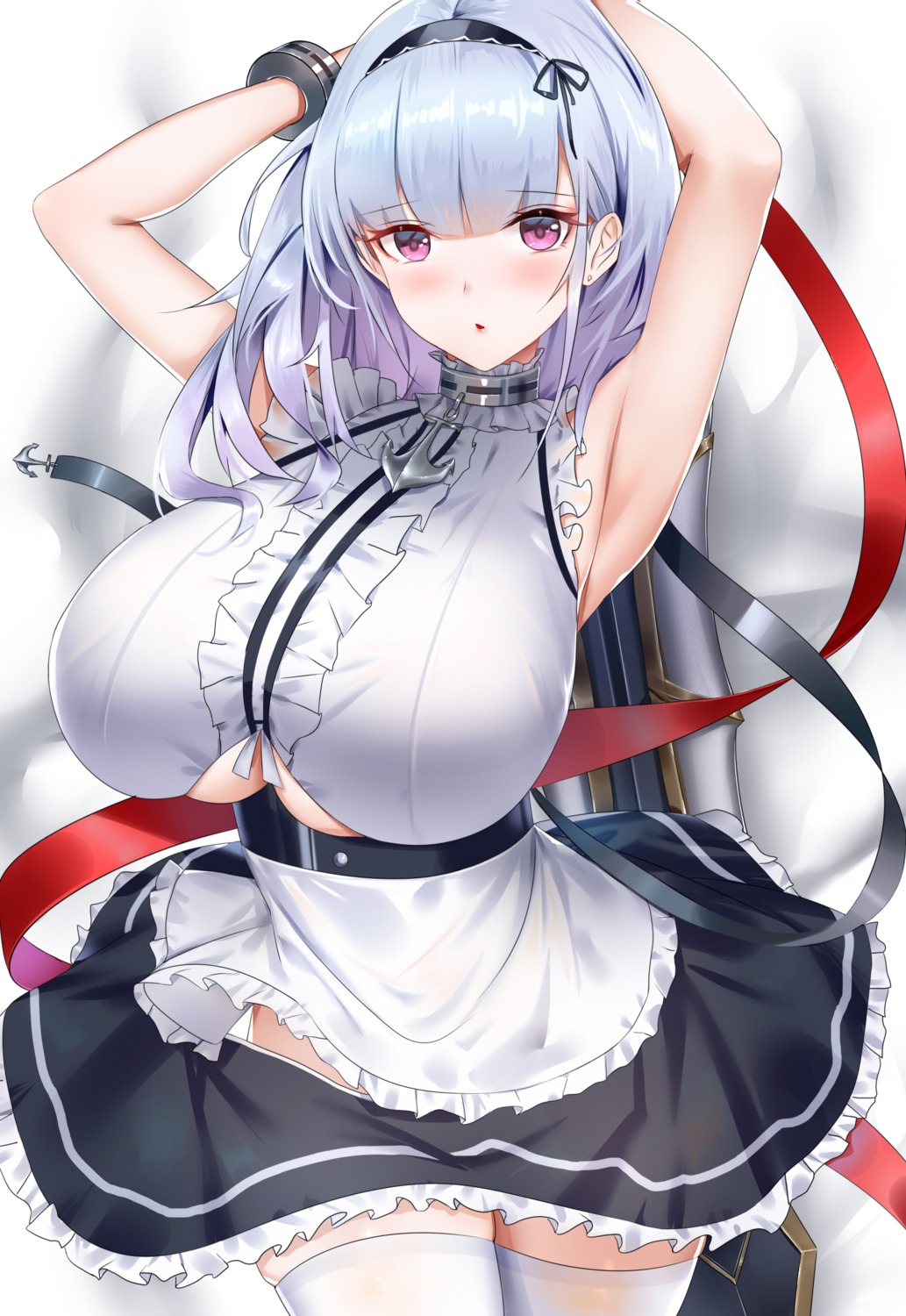 artist_revision azur_lane dido_(azur_lane) maid thighhighs underboob wu_ganlan_cai