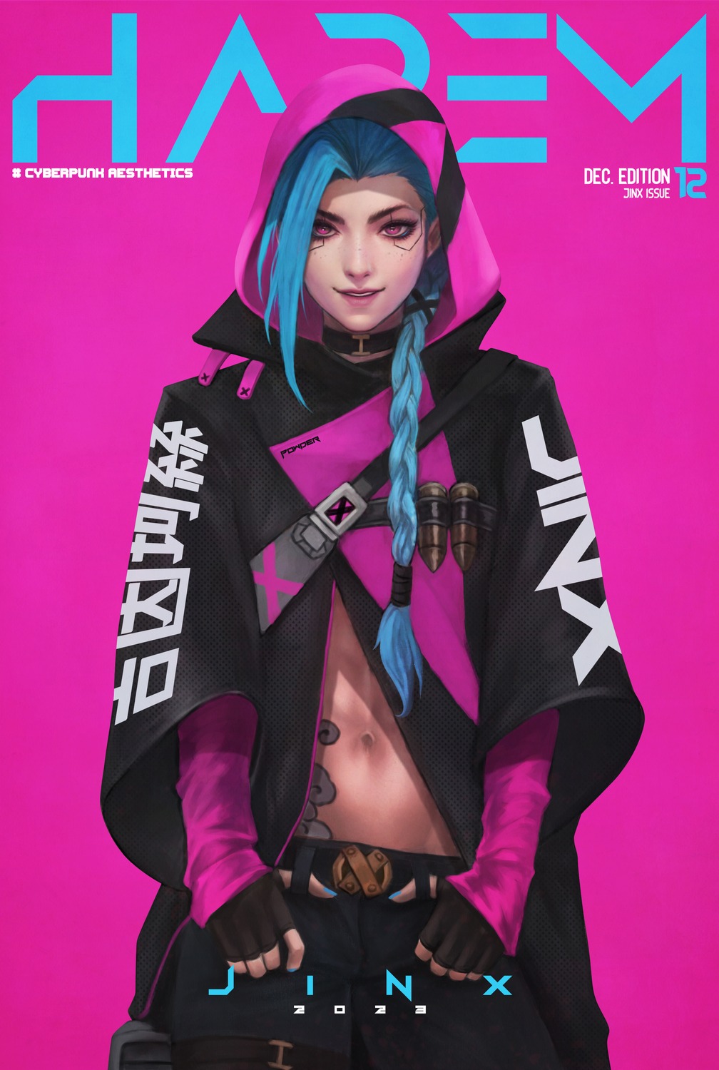 jinx league_of_legends mecha_musume monori_rogue tattoo