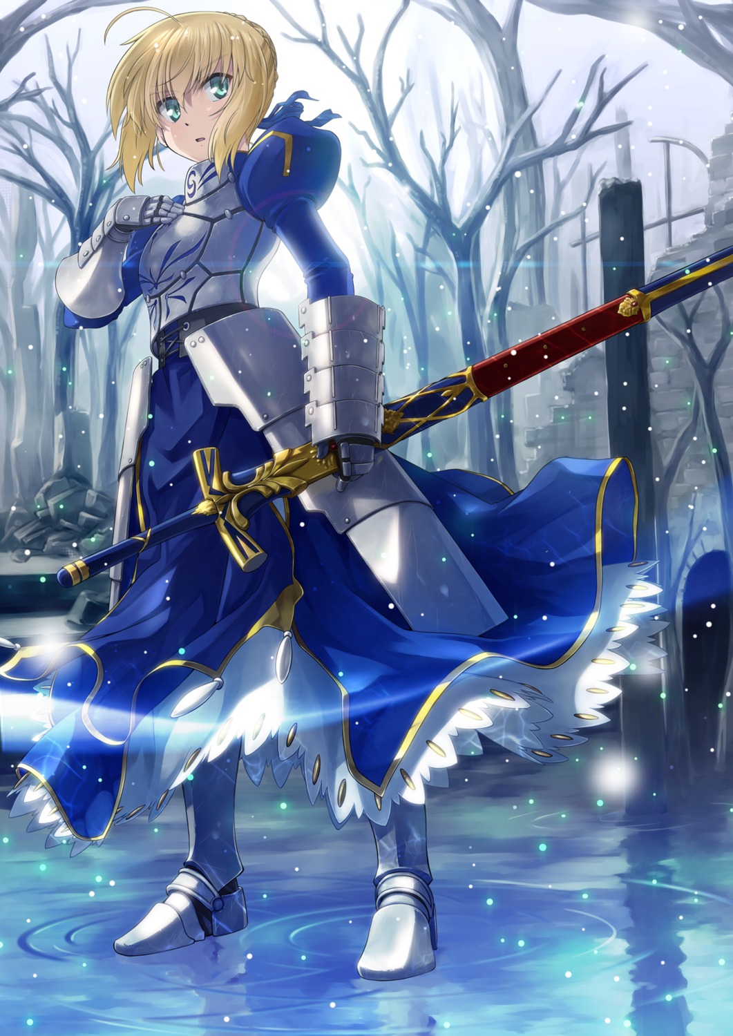 armor dress fate/stay_night saber sword yone