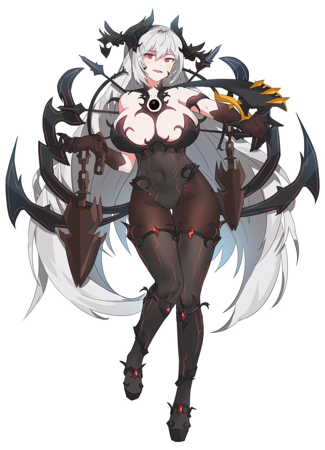 gogoco horns leotard no_bra pantyhose thighhighs weapon