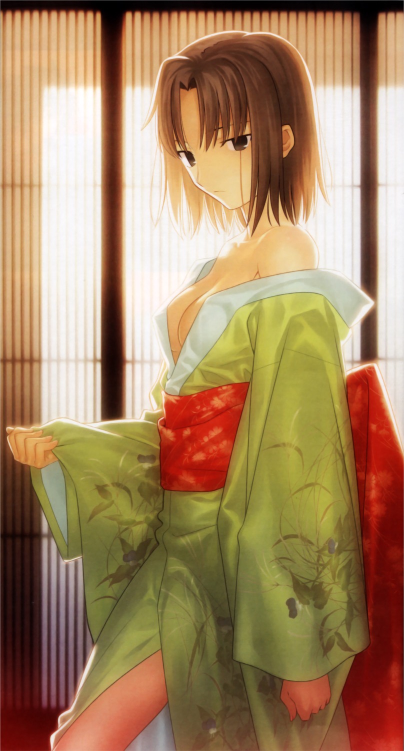 cleavage kara_no_kyoukai kimono ryougi_shiki takeuchi_takashi type-moon