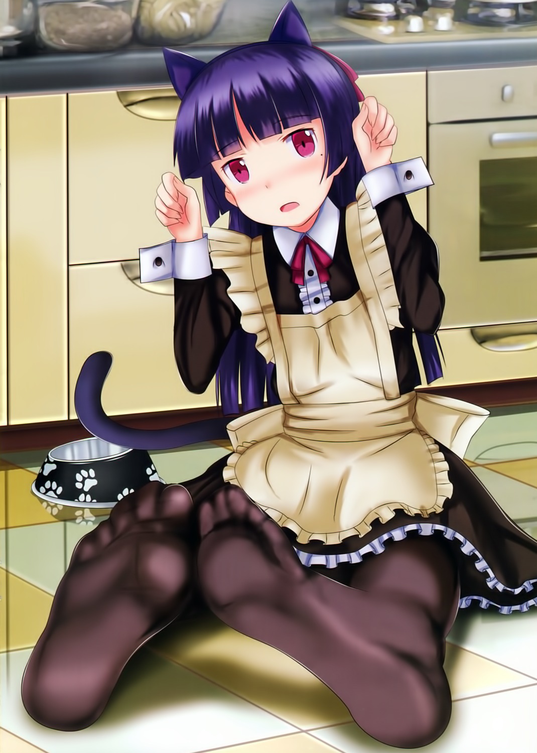 animal_ears edogawakid feet gokou_ruri maid nekomimi ore_no_imouto_ga_konnani_kawaii_wake_ga_nai pantyhose tail