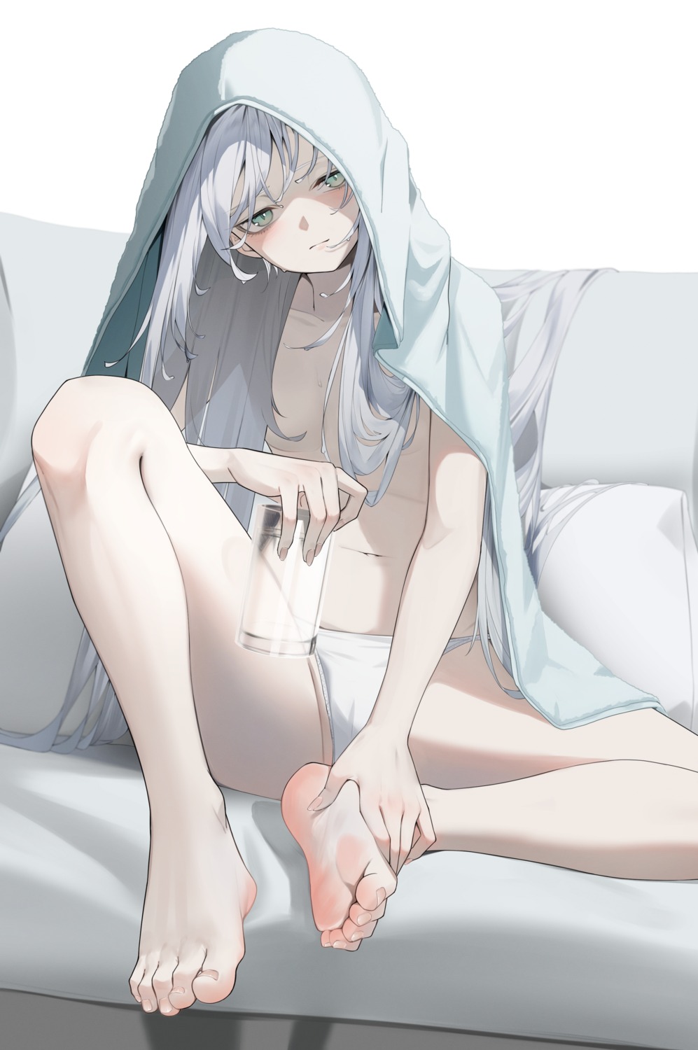 cameltoe feet pantsu pero_(peroneko0510) topless towel