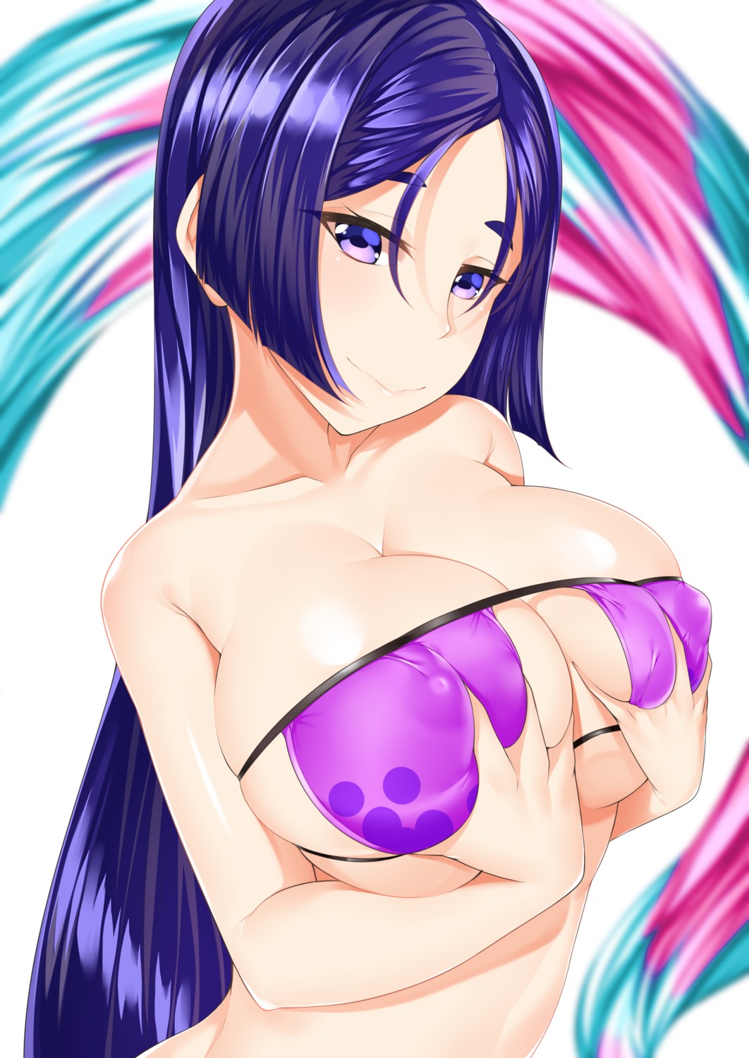 bikini_top breast_grab erect_nipples fate/grand_order minamoto_no_raikou_(fate/grand_order) watosu